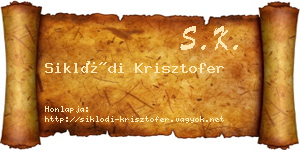Siklódi Krisztofer névjegykártya