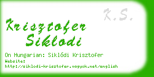 krisztofer siklodi business card